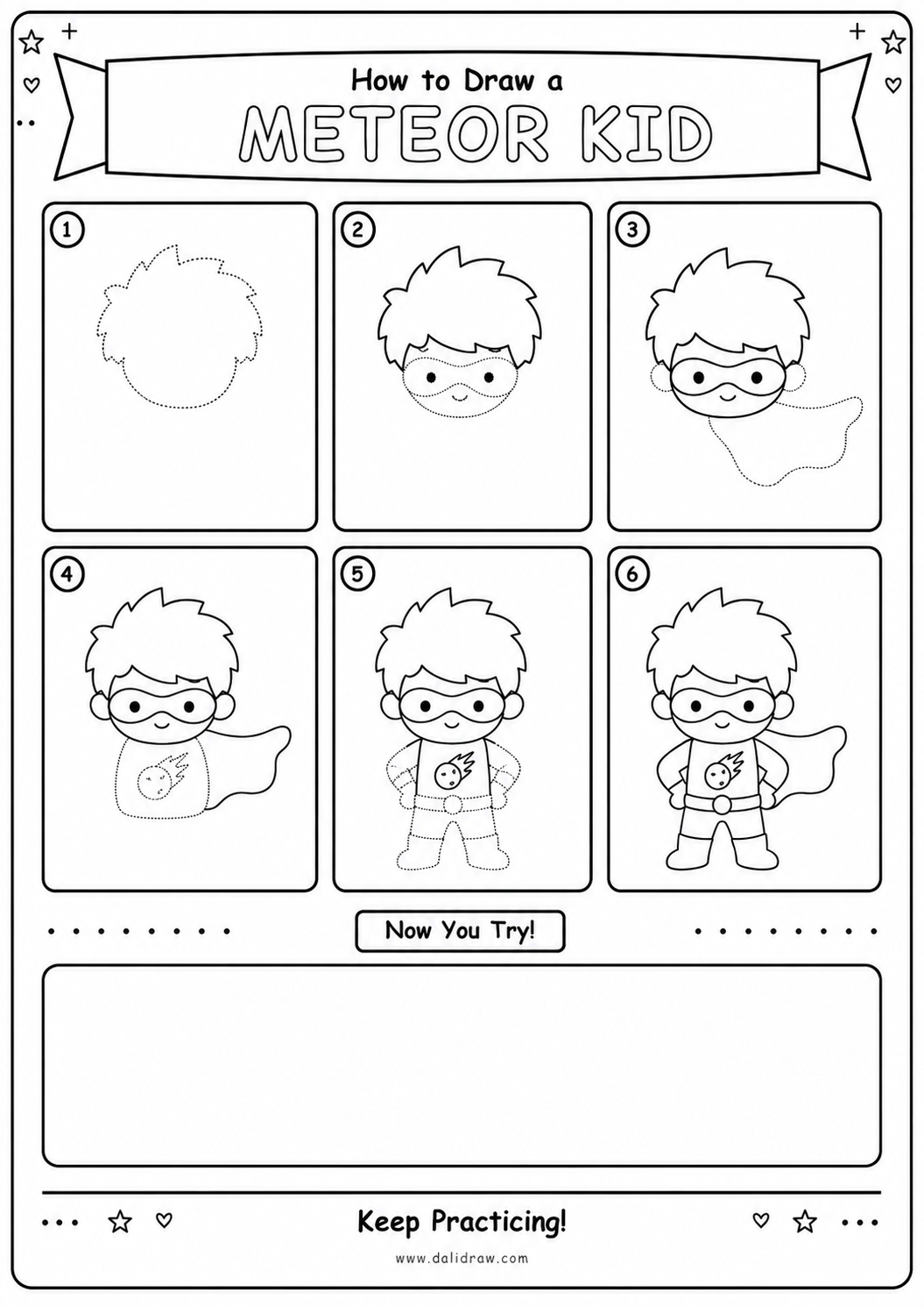 50 Heroes Drawing Challenge for Kids | Printable Step-by-Step PDF