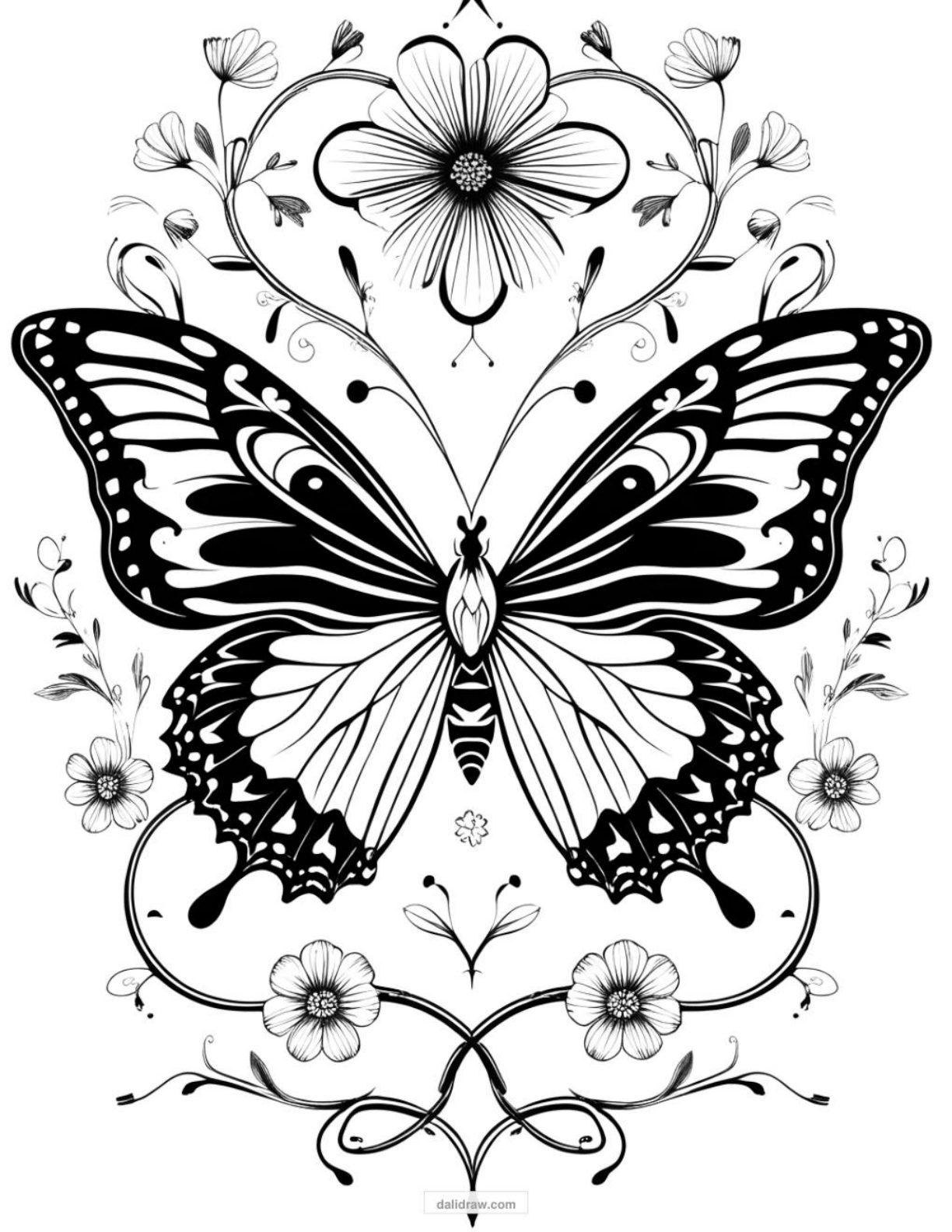 butterfly coloring page sample