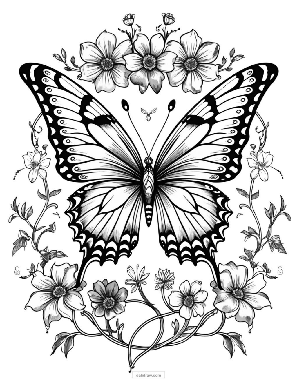 cute butterfly coloring page