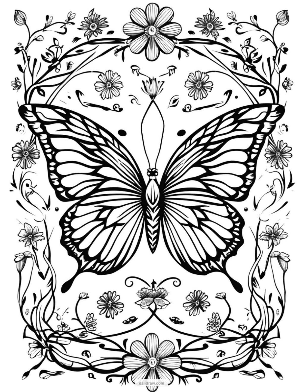 butterfly coloring activity page