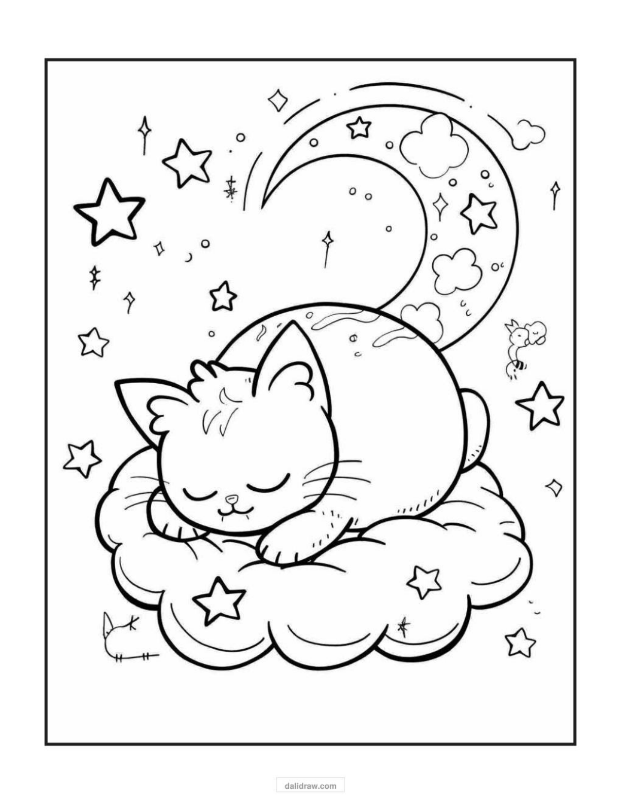 cat coloring page sample