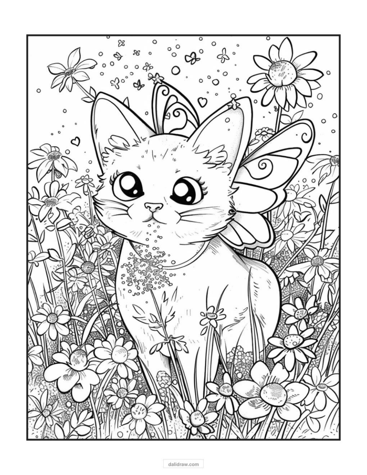 cute cat coloring page