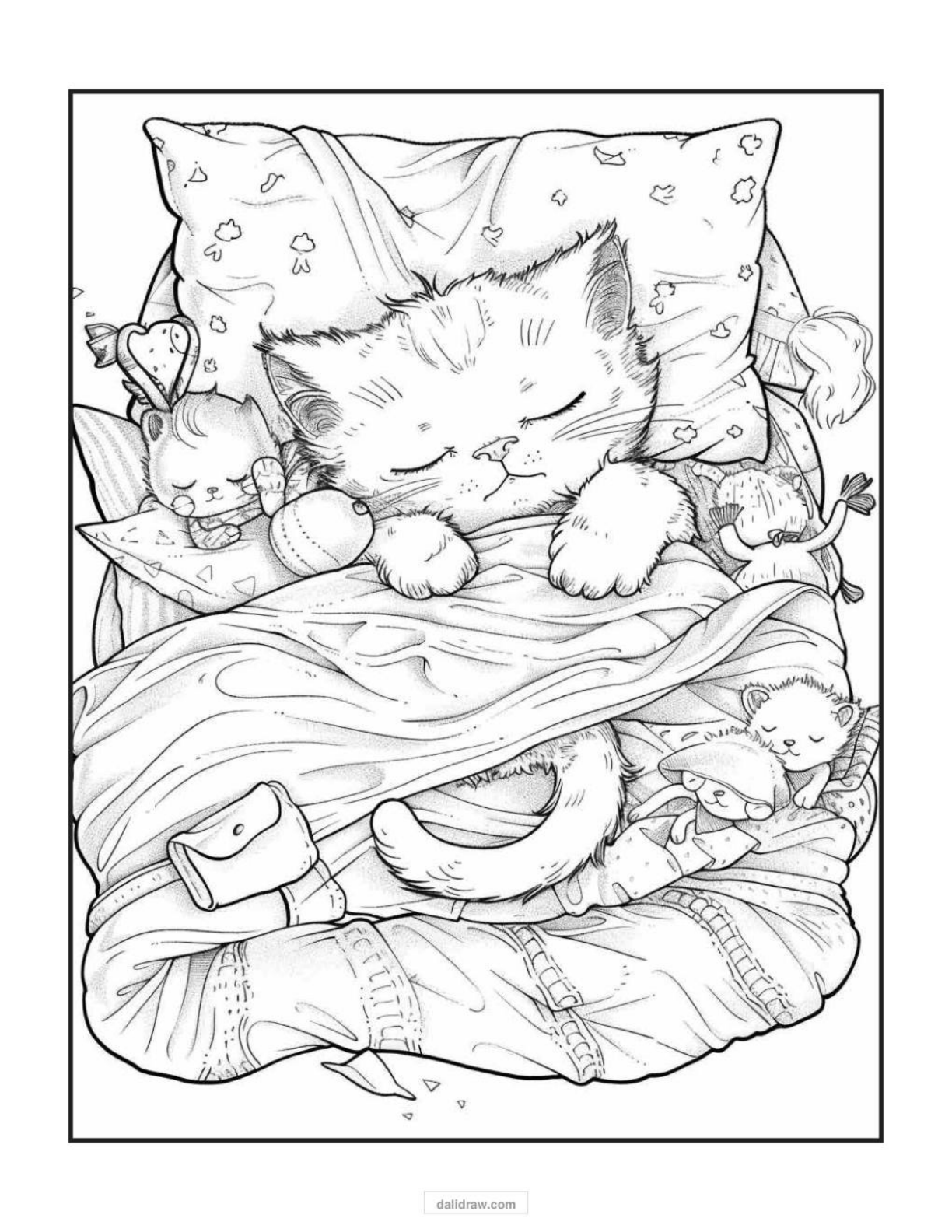 cat coloring activity page