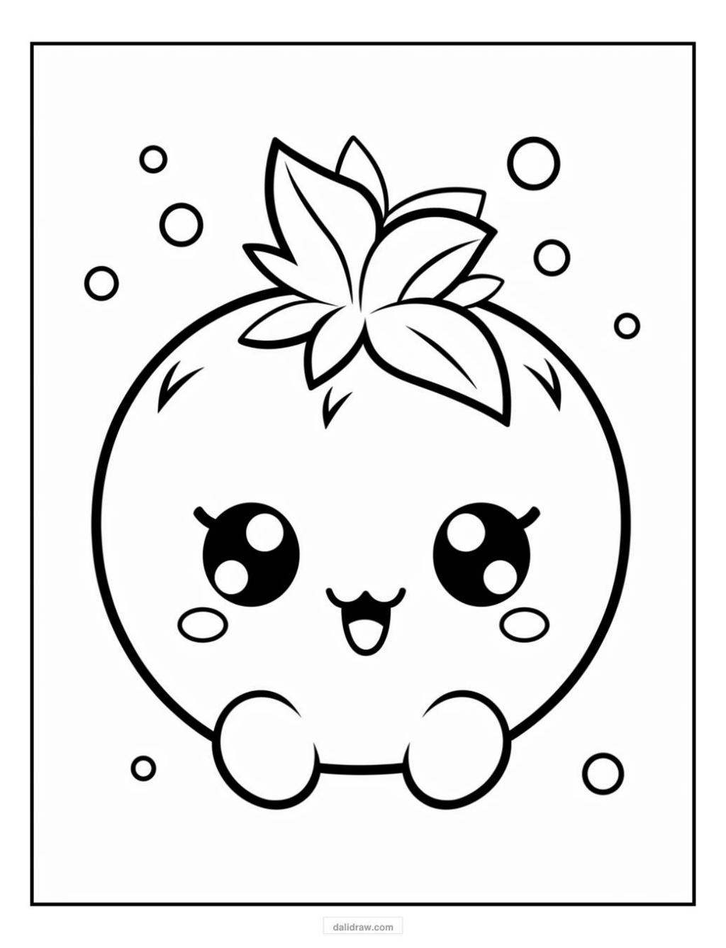 kawaii food coloring page sample