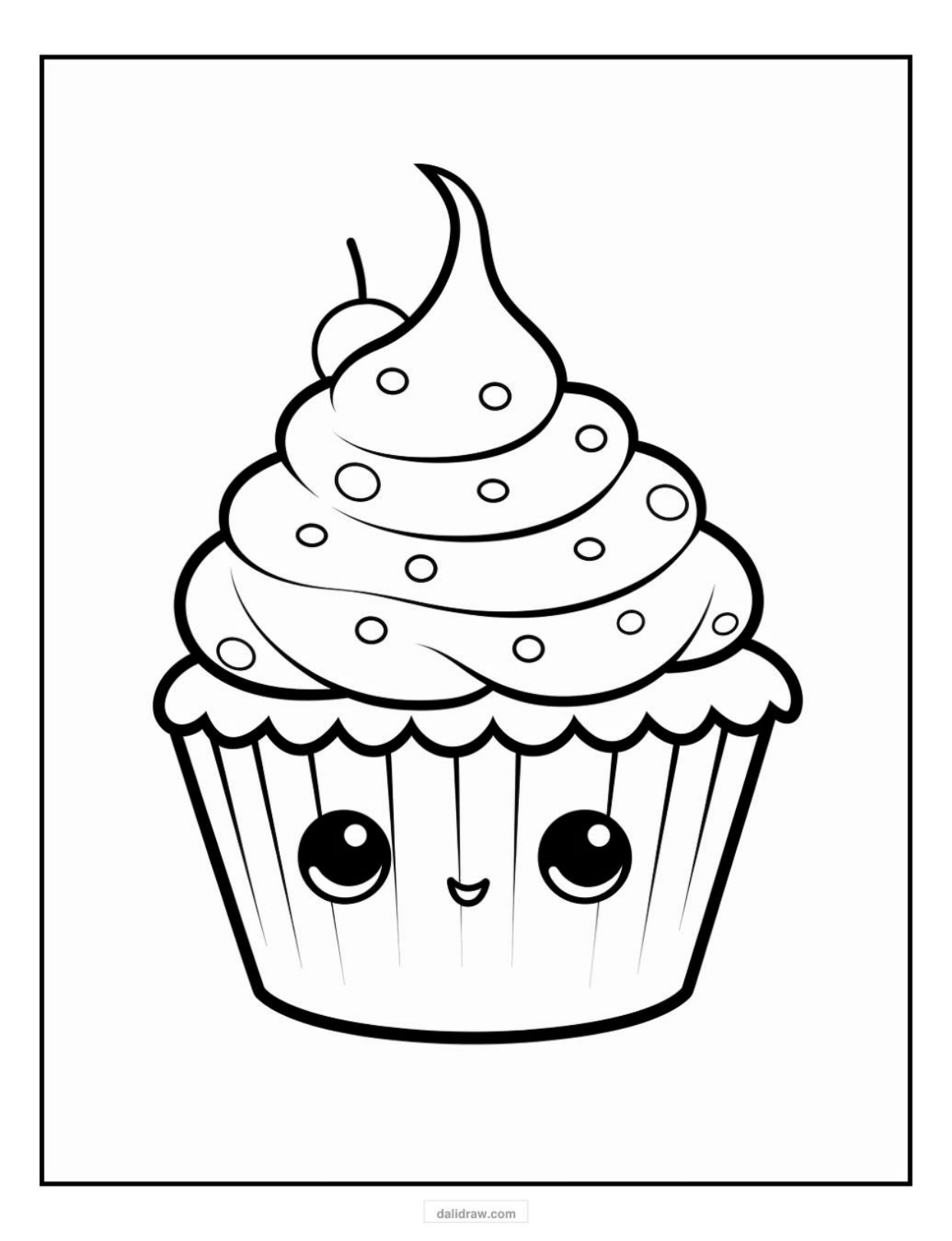 cute kawaii food coloring page