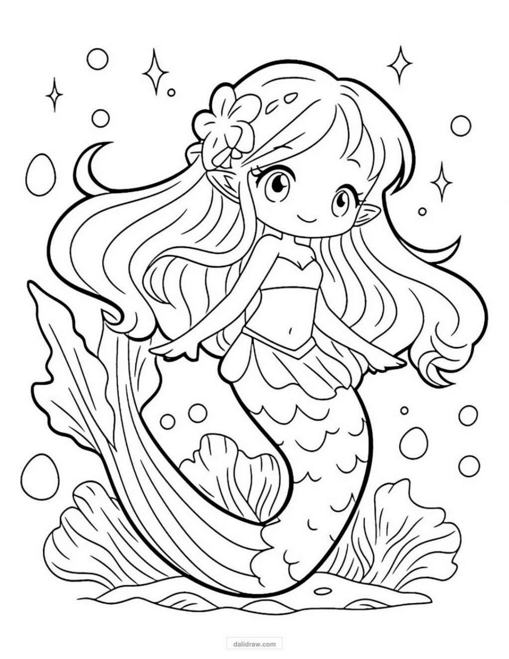 mermaid coloring activity page