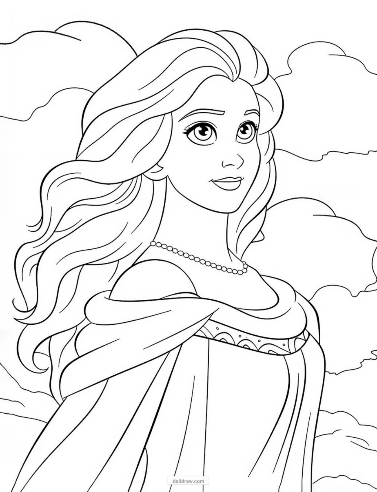 princess coloring page sample