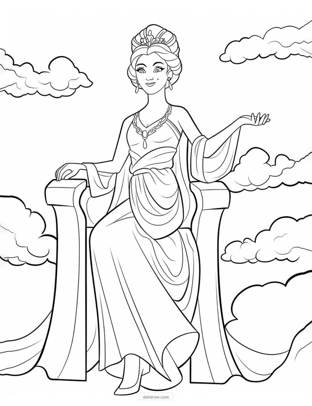 cute princess coloring page