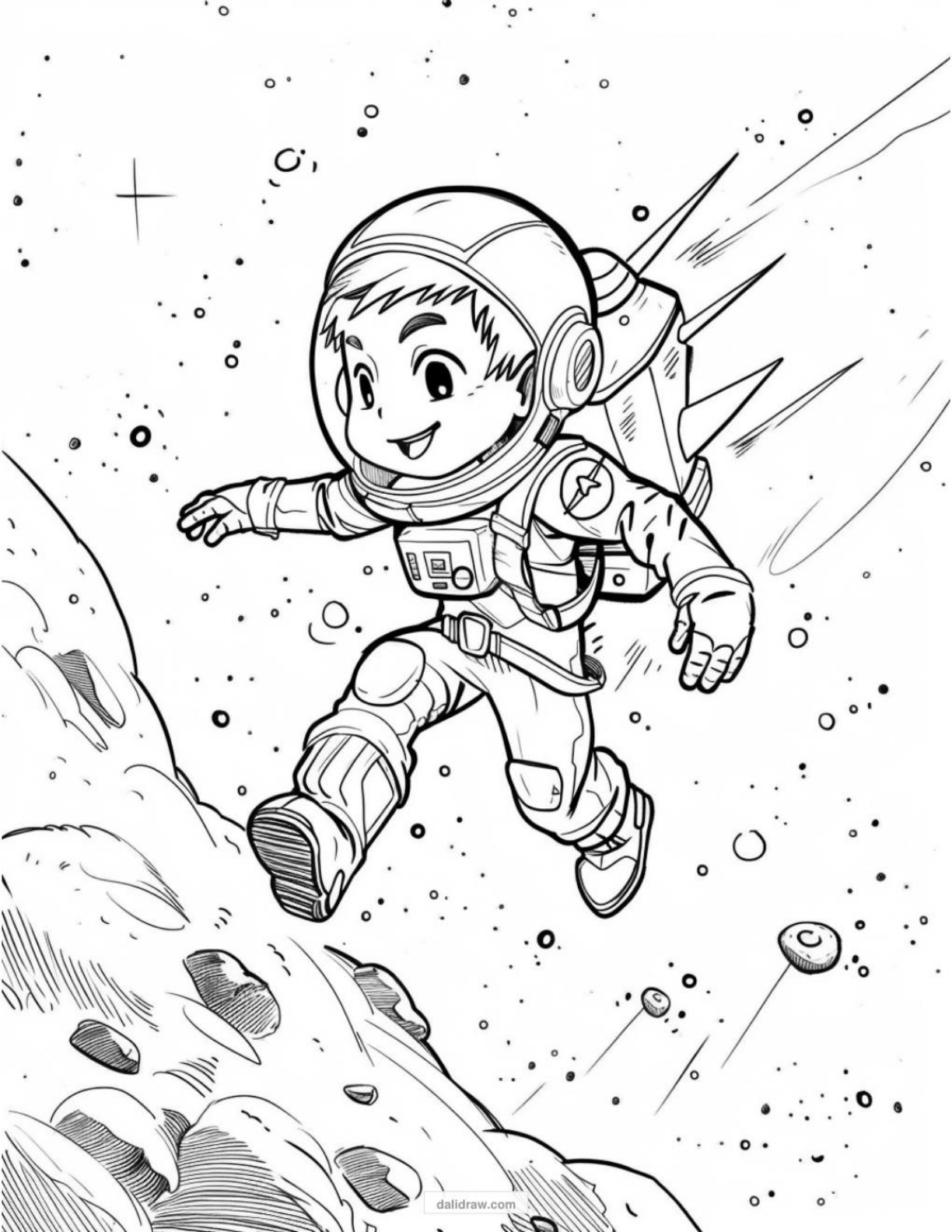 cute space coloring page