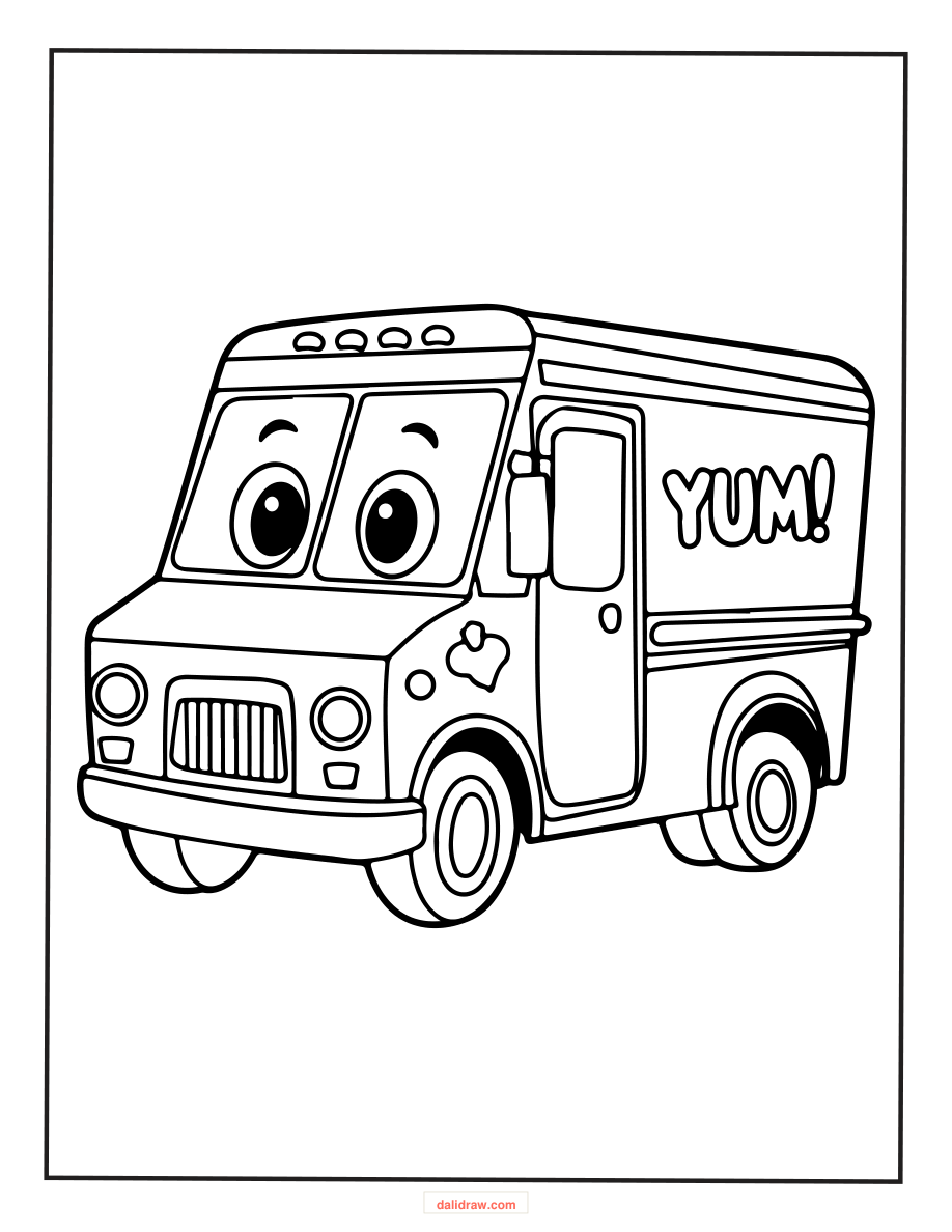 Vehicle coloring page sample