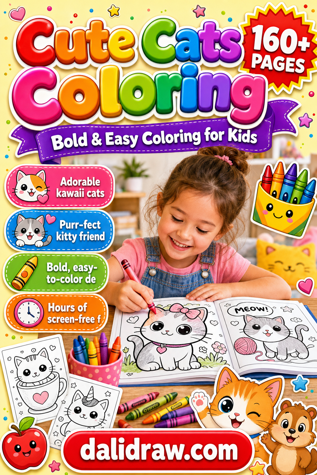 Cute Cats Coloring Book cover