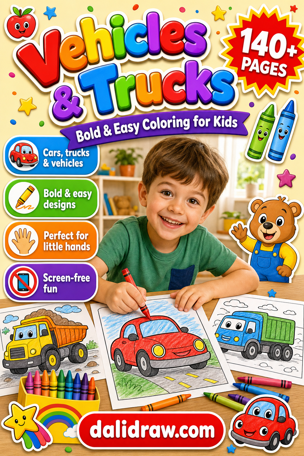 Vehicles & Trucks Coloring Book cover