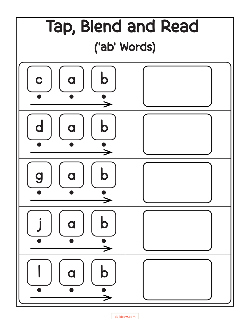 Word family practice page