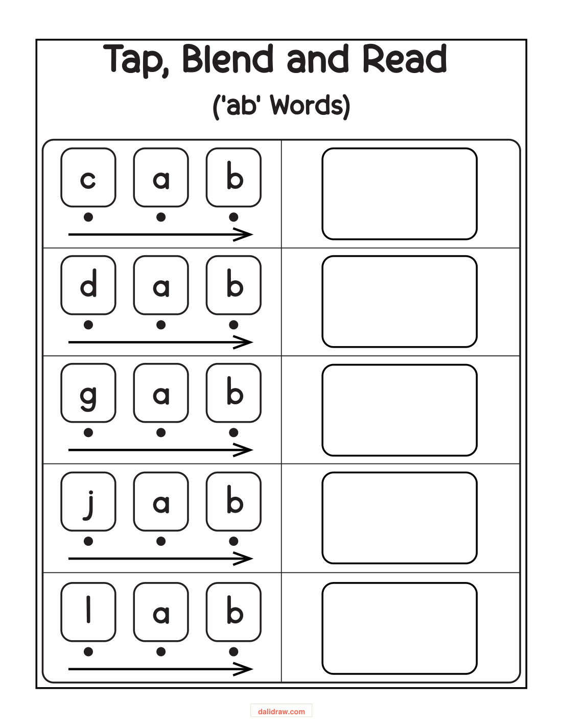 Word family practice page