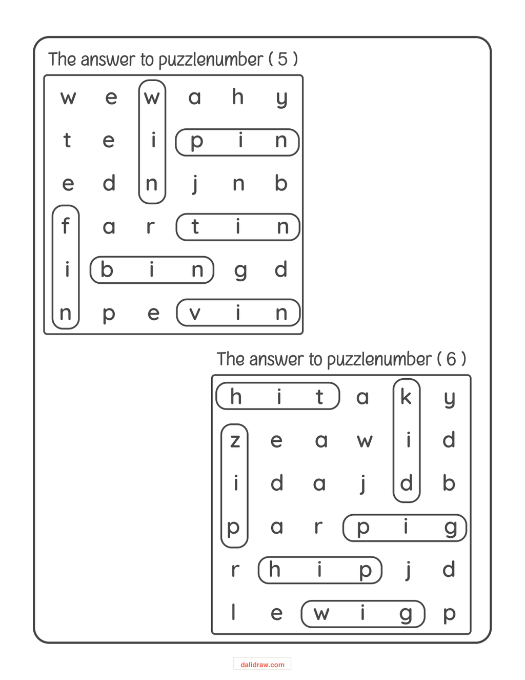 CVC reading activity page