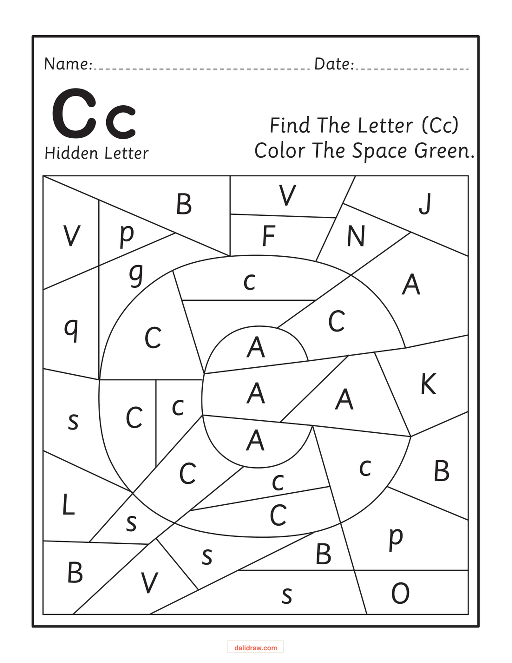 Letter of the week sample page
