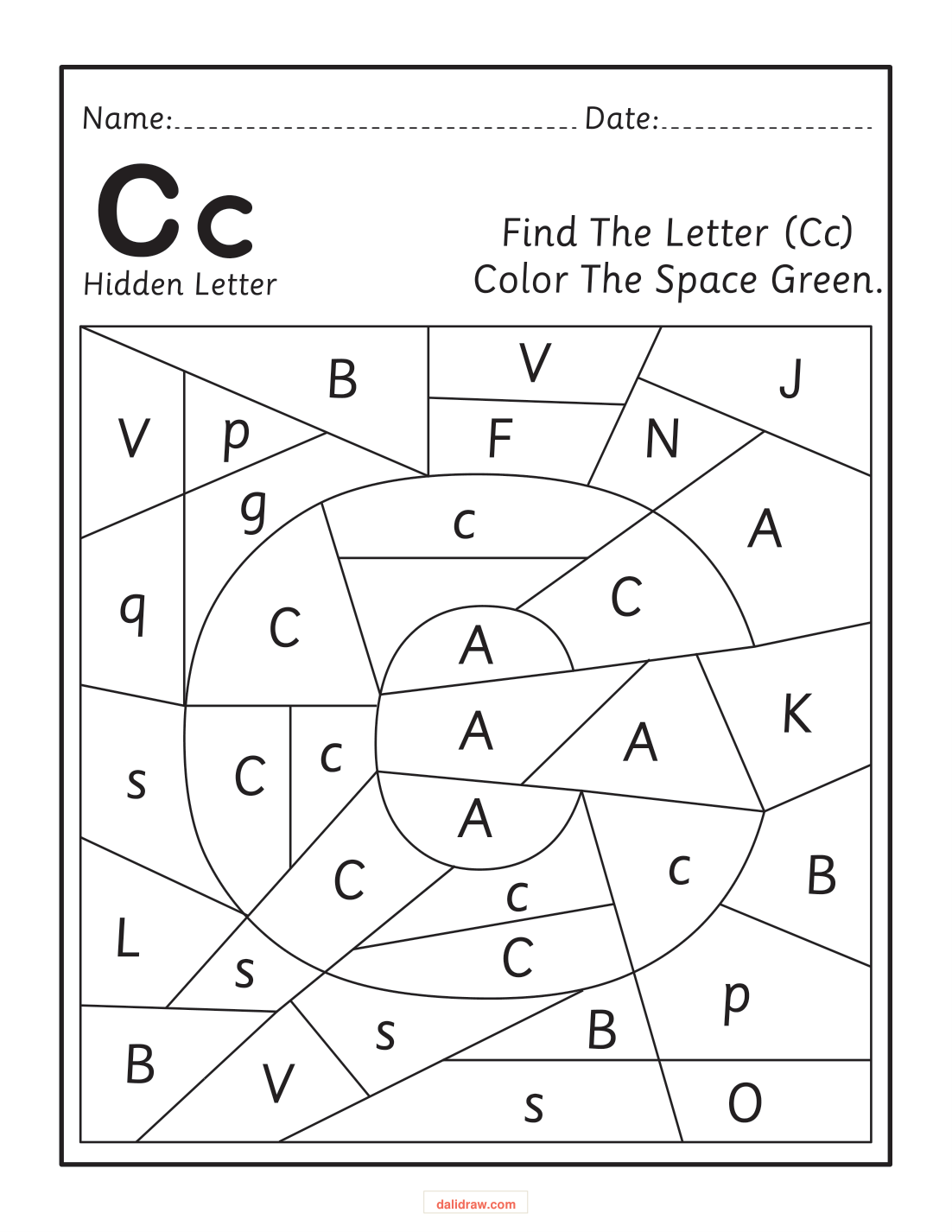 Letter of the week sample page