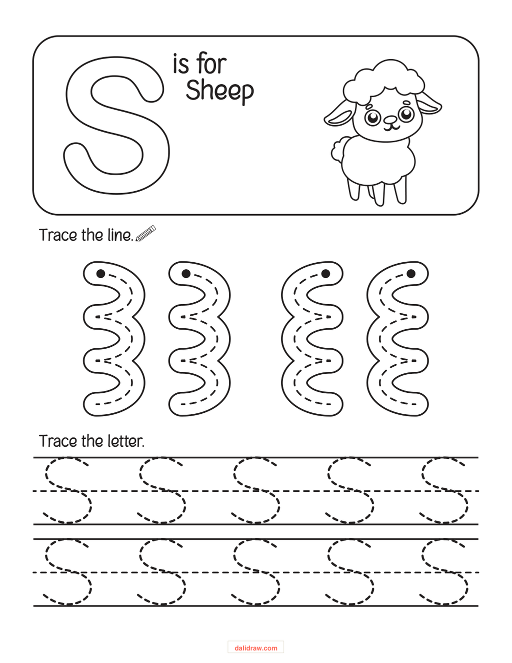 Letter tracing page