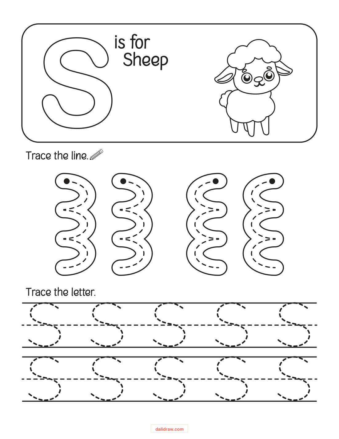 Letter tracing page