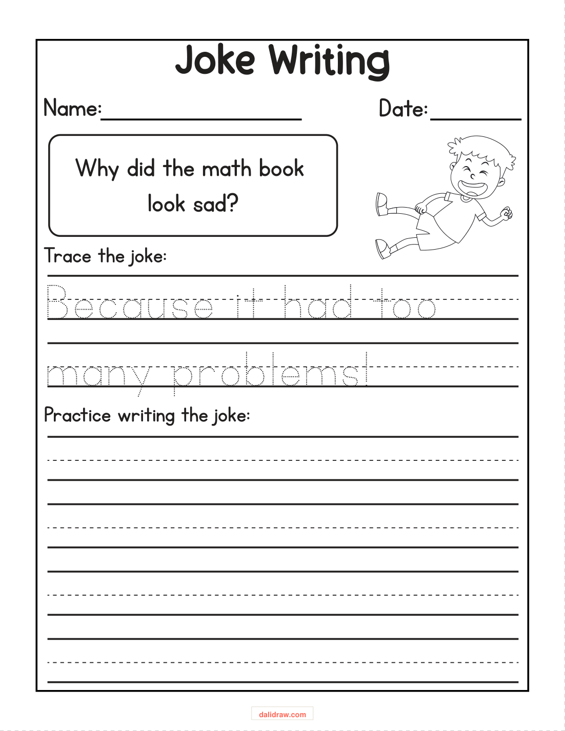 Sentence writing page