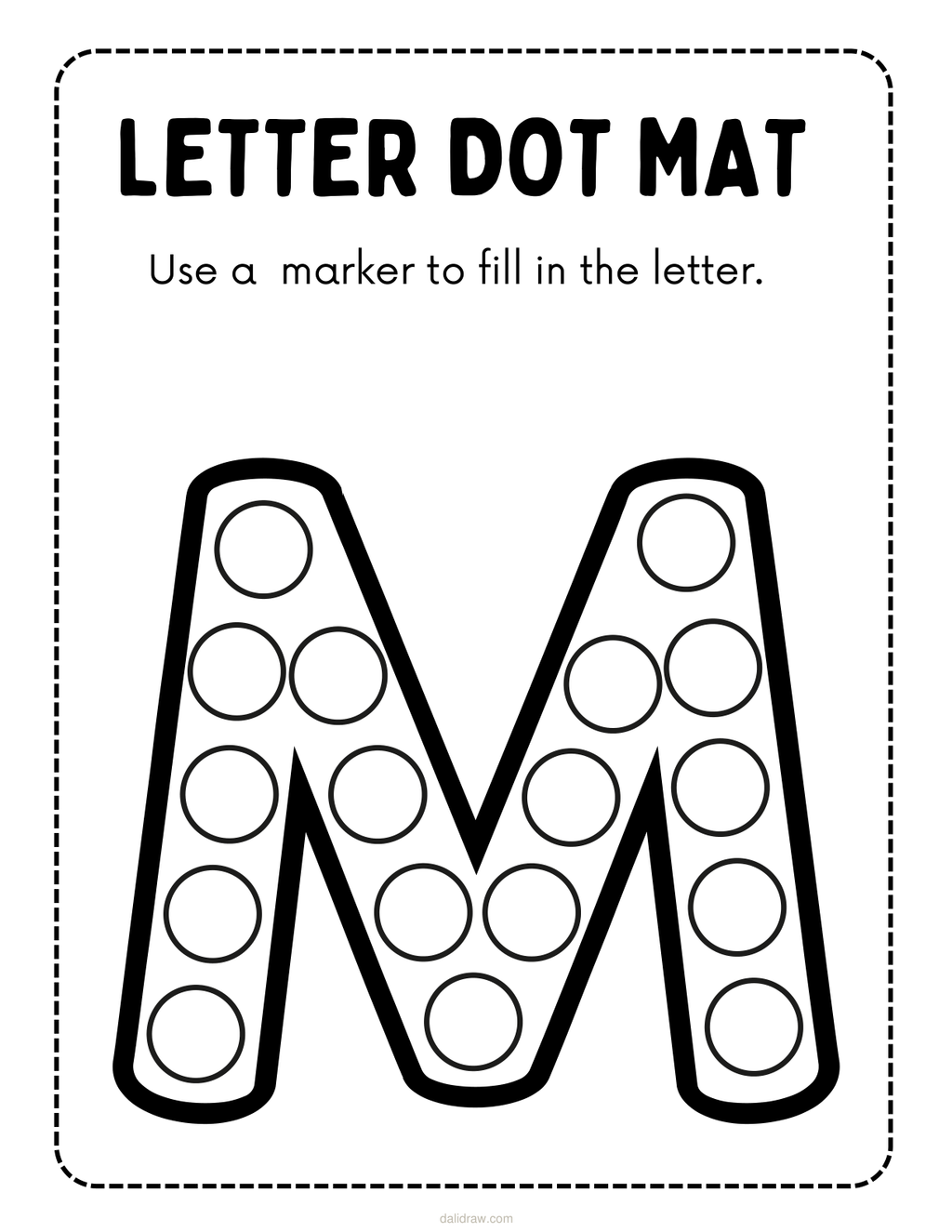 Do-a-Dot letter mat marker activity sample page