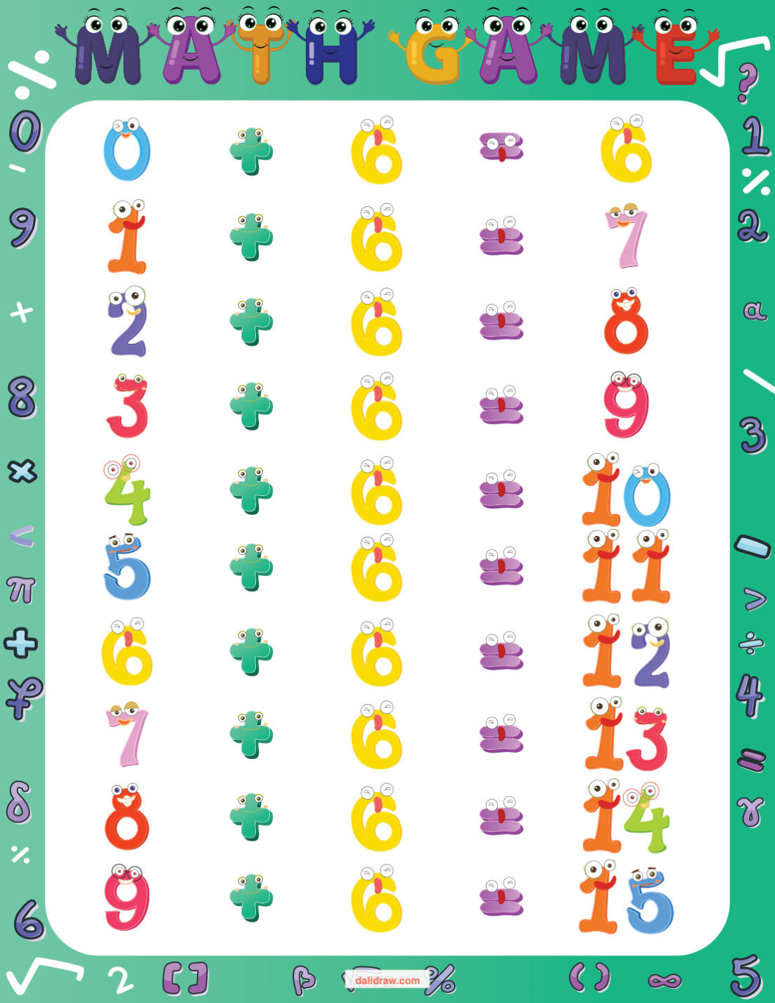 Picture math problem page