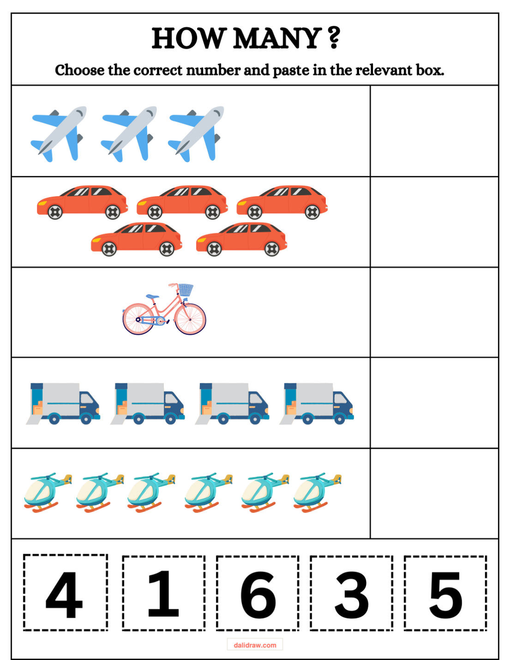 Counting worksheet sample