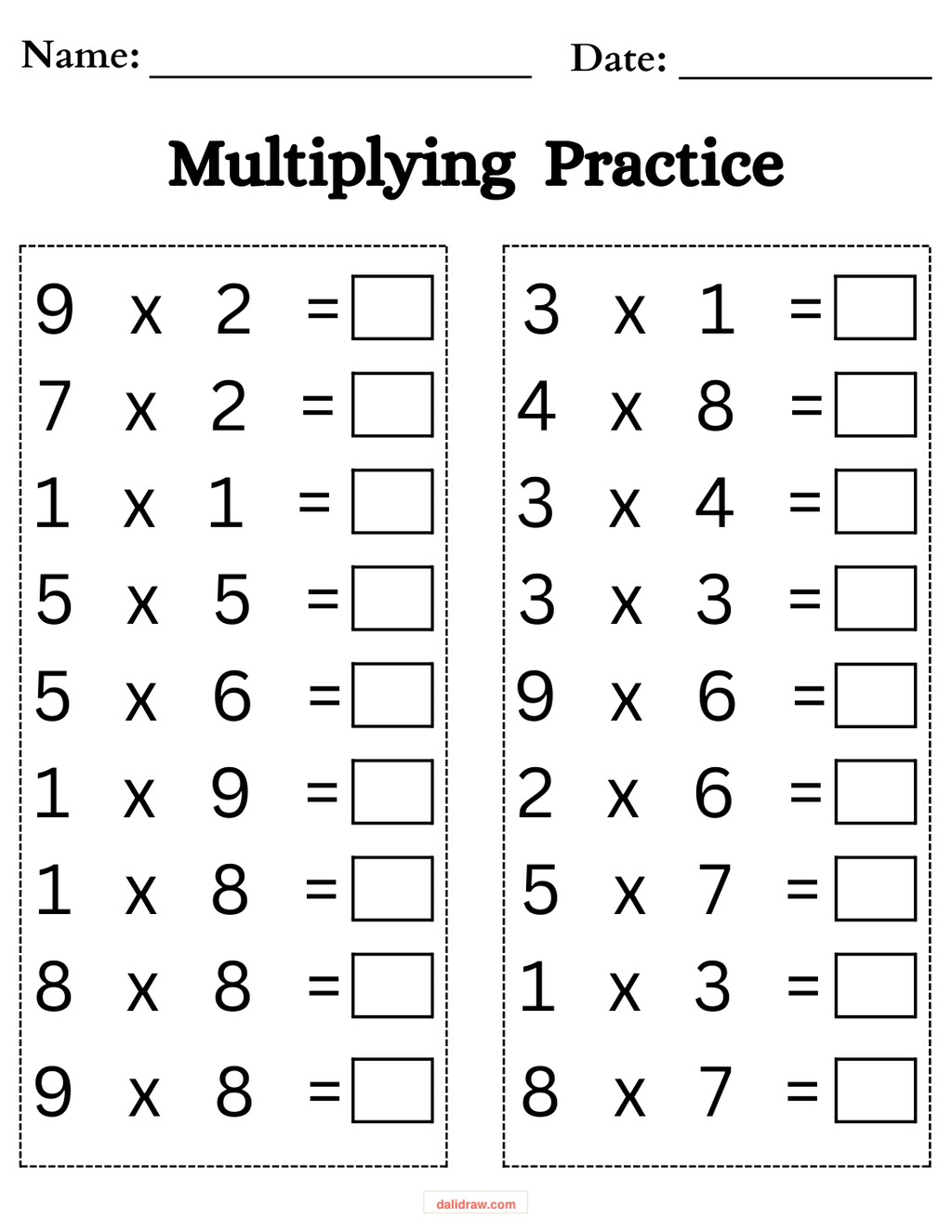 Before and after numbers page