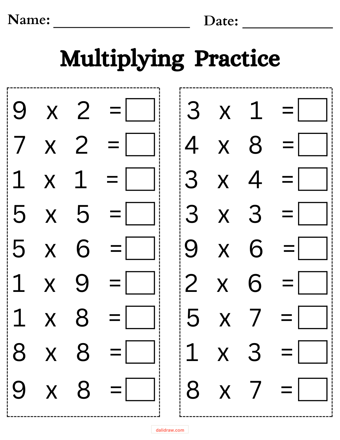 Before and after numbers page