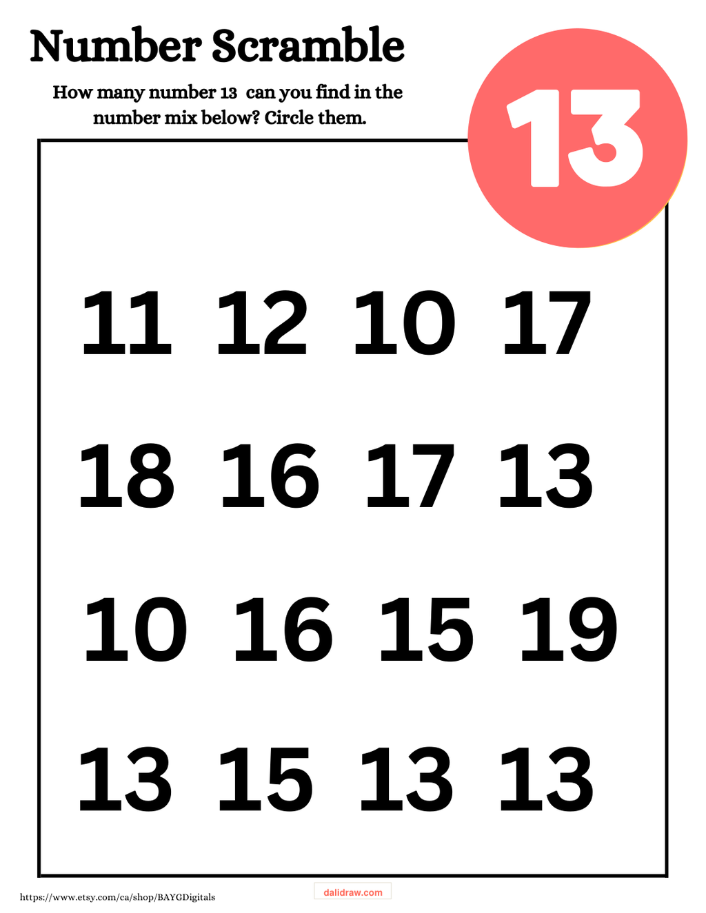 Beginning multiplication page