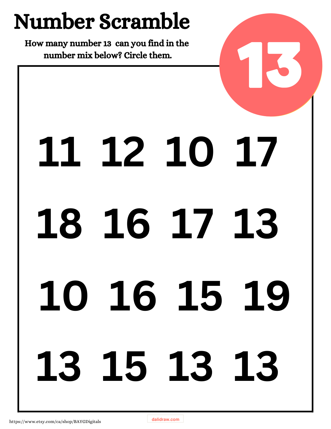Beginning multiplication page
