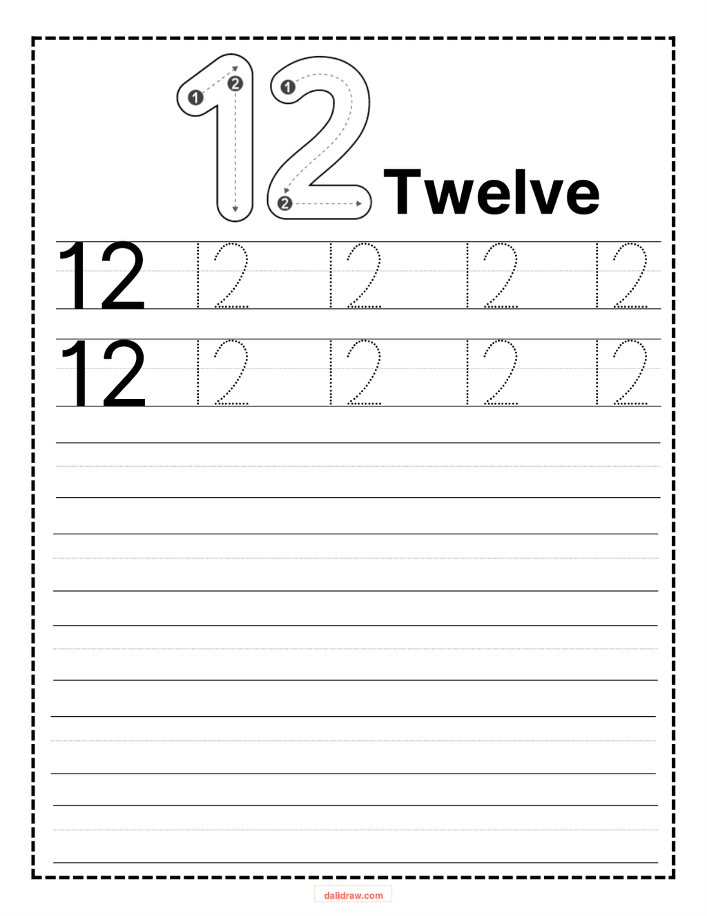 Trace and write numbers page