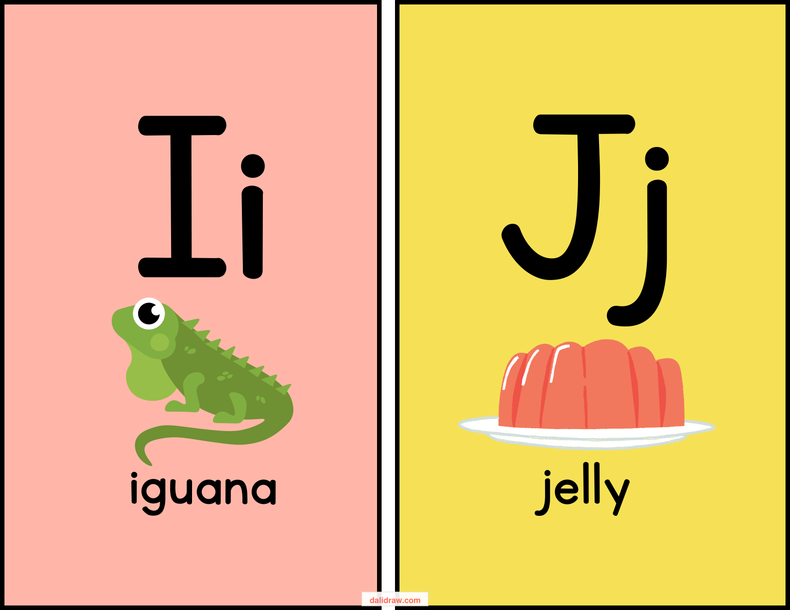 Alphabet flash card sample page