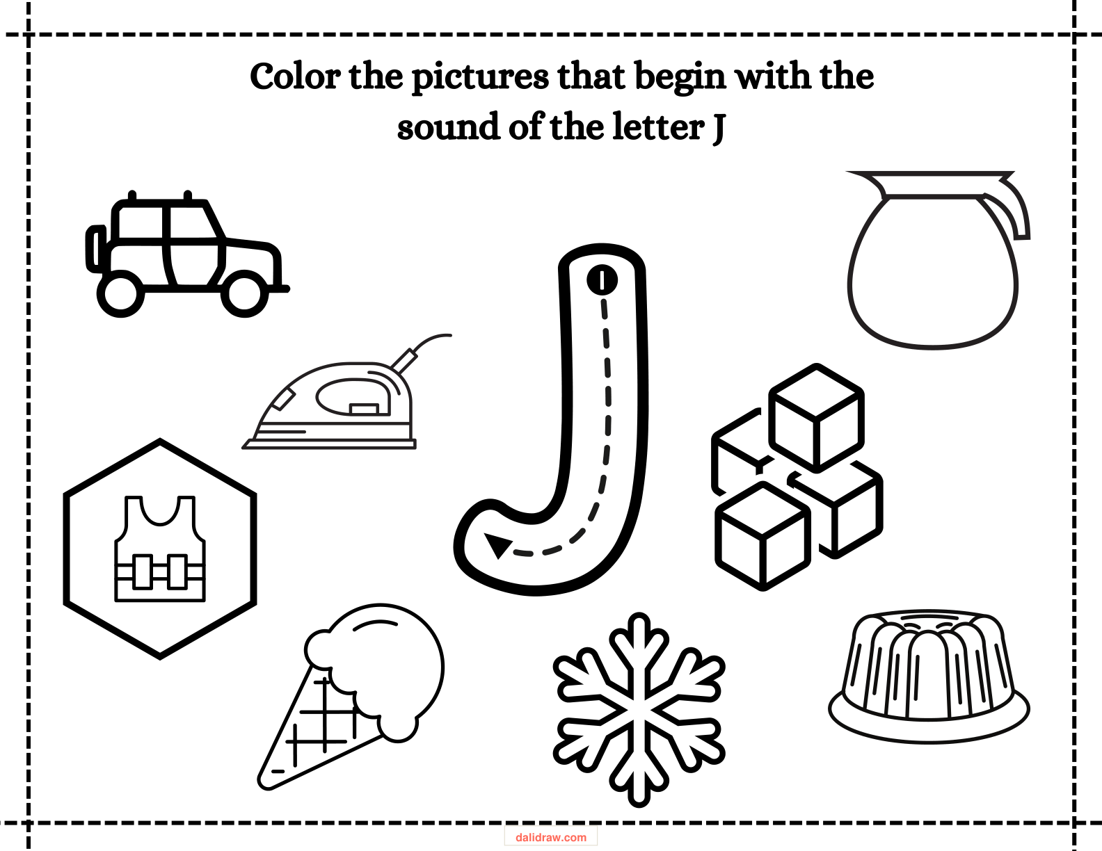 Beginning sounds phonics page