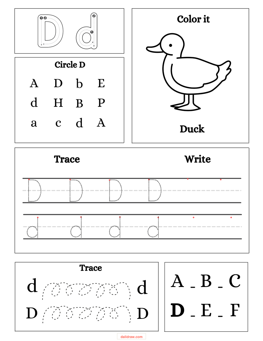 Line tracing practice page